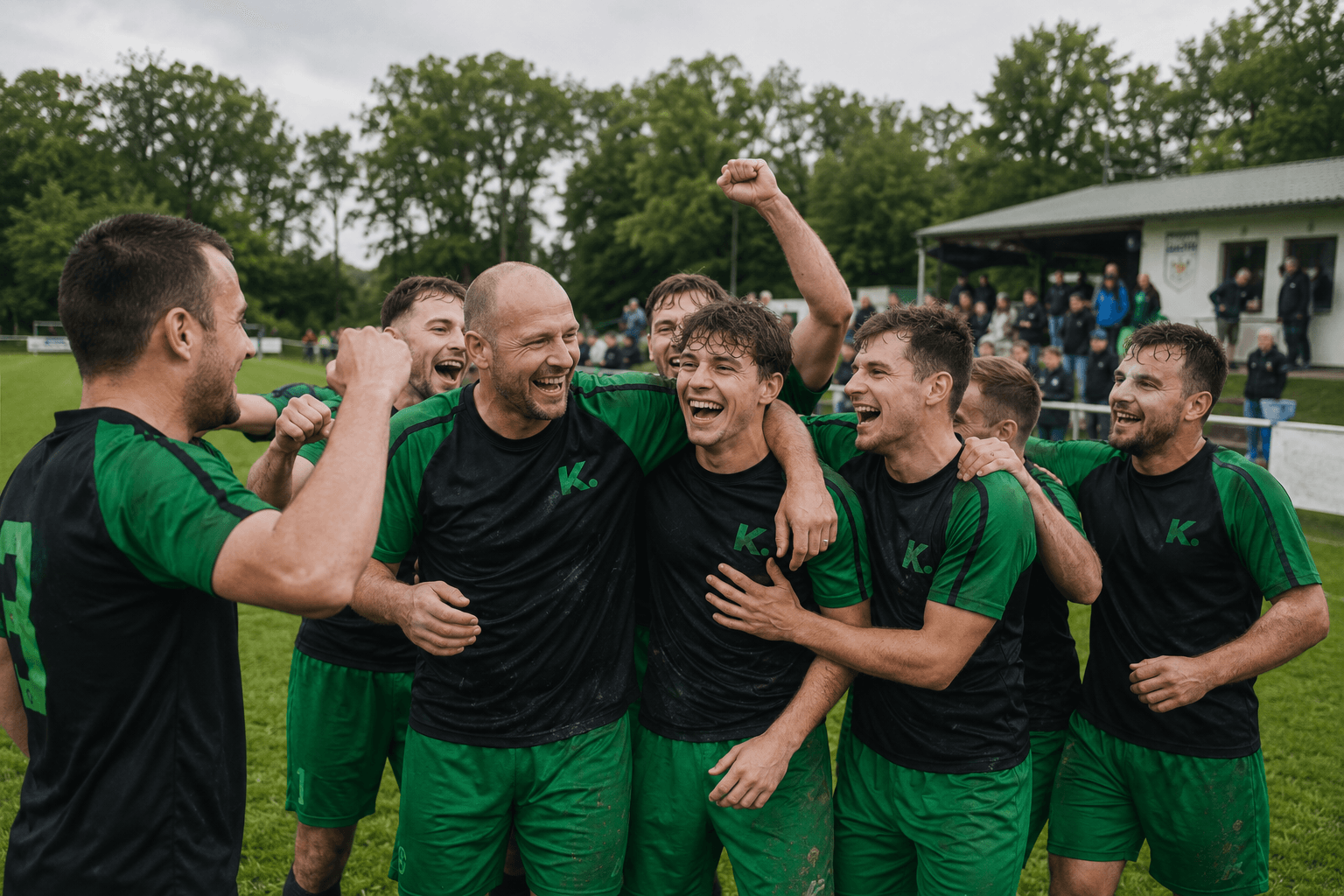 SG-Reichenbach-Mannschaft umarmt sich nach Tor
